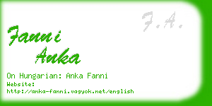 fanni anka business card